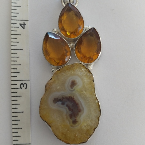 Solar Quartz and Citrine Pendant - Picture 2 of 3